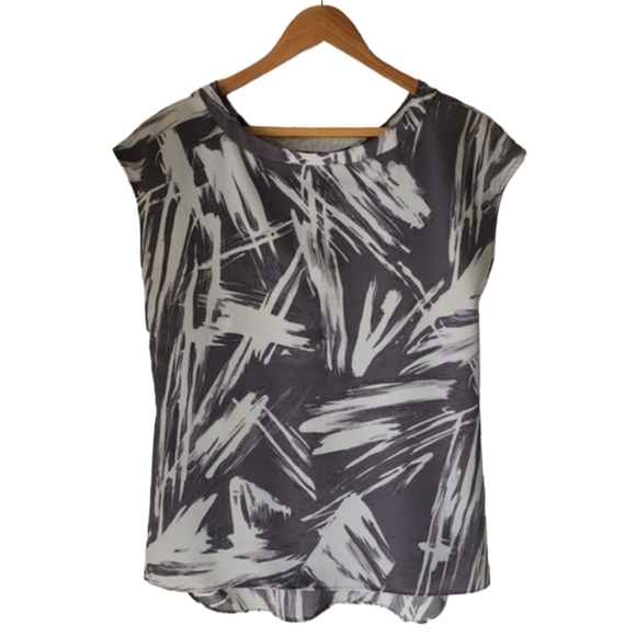 SIMPLY VERA WANG Boxy Blouse XS Gray Pleated Draped Back Shirt Top Minimalist - Picture 14 of 15